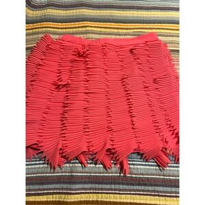 La'Ros Women's Pink Mini Skirt Pleated‎ Fringe Party Club